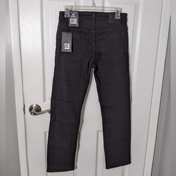 NWT X-Ray Jeans Classic Jet Black Distressed Knee Stretch Jeans Size 14 - Picture 3 of 8